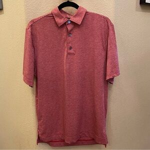 FOOTJOY FJ Men Pink Striped Polo Golf Top Size Small
